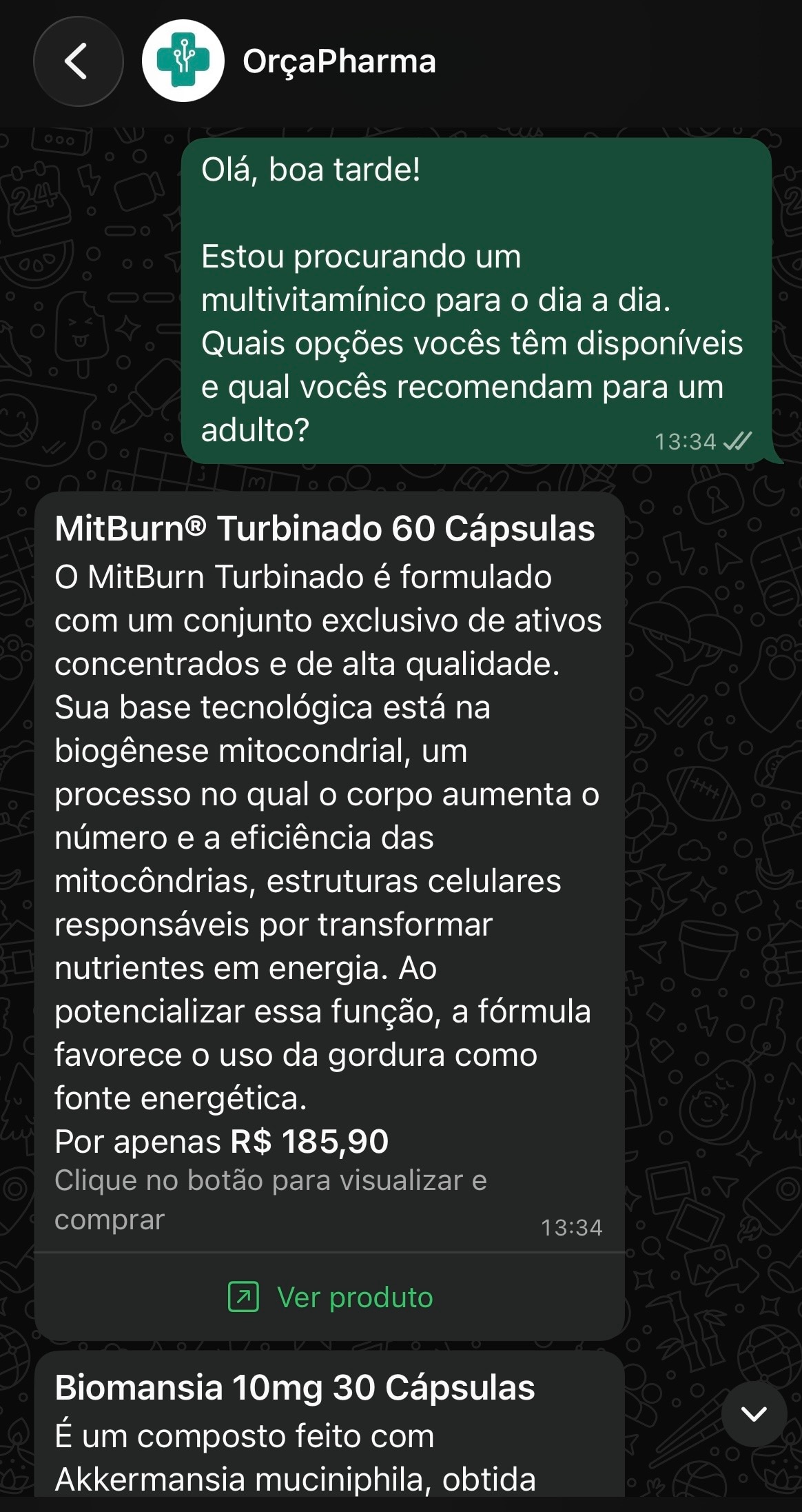 Agente de IA recomendando produtos ao cliente